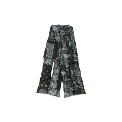 KAPITAL Bandanna Transcription Nylon Weaving Muffler "Black"