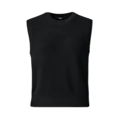Uniqlo C Women'S Cashmere Crew Neck Short Sweater Sleeveless "Black"