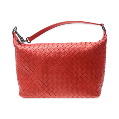 Bottega Veneta Lambskin Hand Bag "Red"