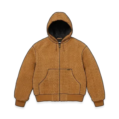 Supreme Woven Suede Hooded Work Jacket "Mustard"