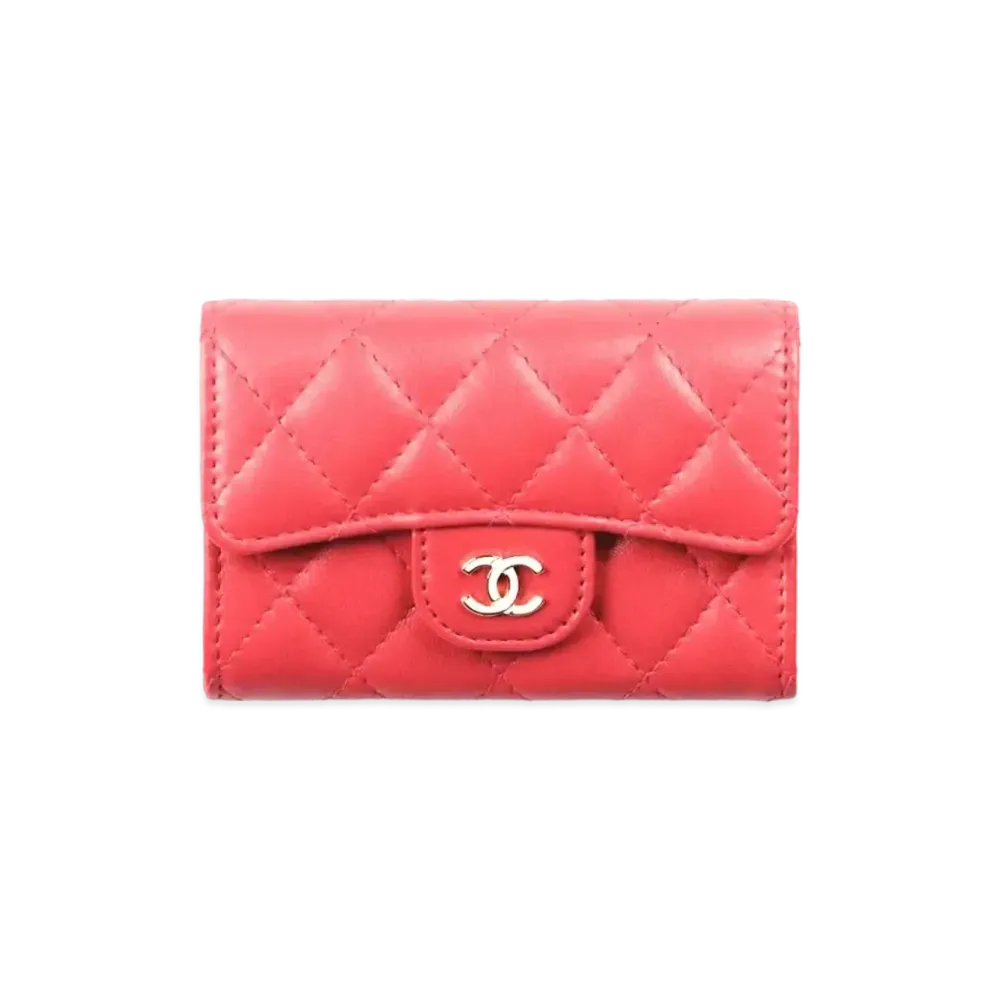 CHANEL Classic Flap Card Case Lambskin "Red"