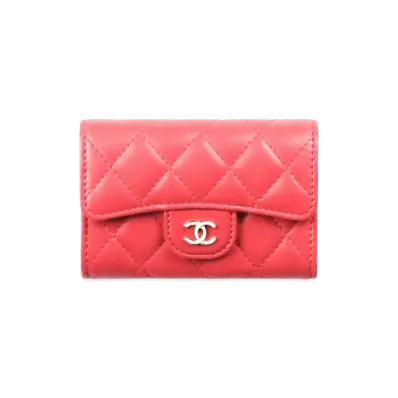 CHANEL Classic Flap Card Case Lambskin "Red"