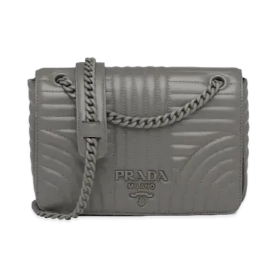 PRADA Diagramme Shoulder Bag "Light Gray"