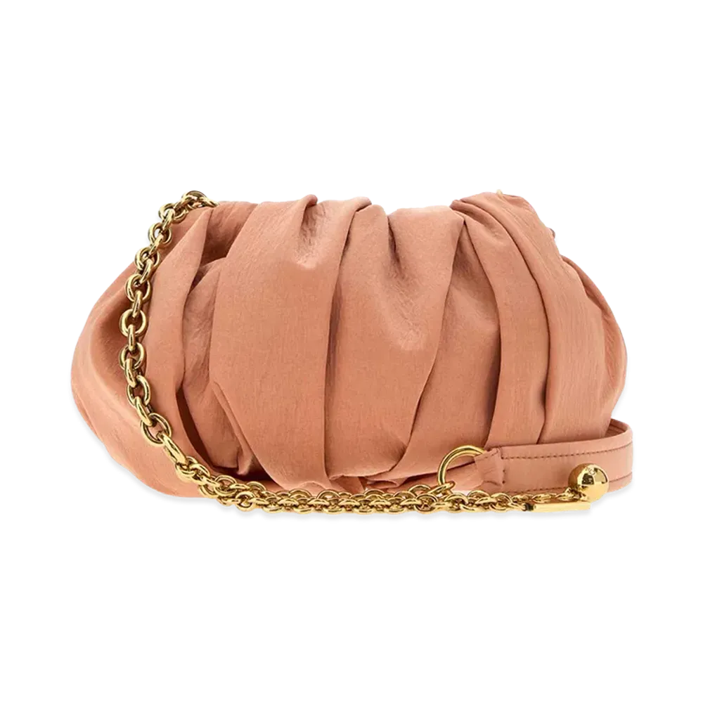 Chloe Women's Peach Canvas Chloa Plissa Shoulder Bag "Rose"