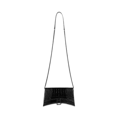 BALENCIAGA Women's Hourglass Chain Bag "Black"
