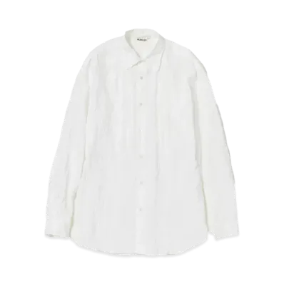 AURALEE Wrinkled Washed Finx Twill Shirt "White"