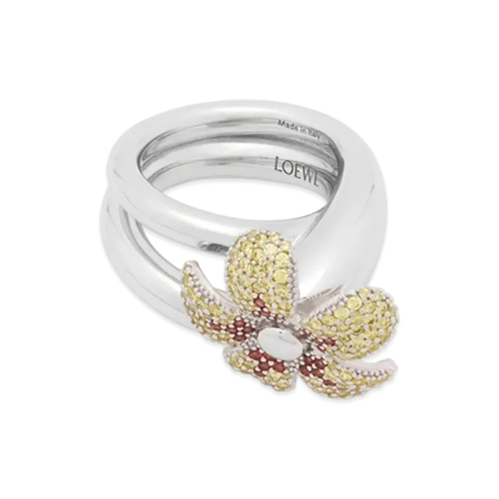 LOEWE Flower Ring "Yellow/Silver"