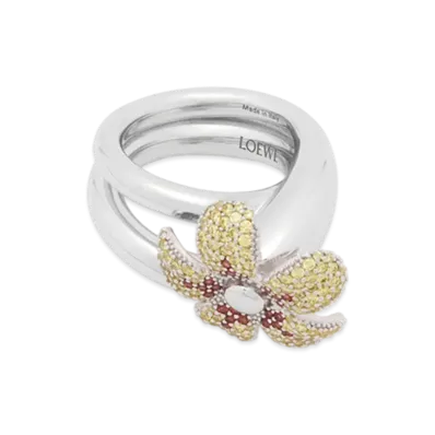 LOEWE Flower Ring "Yellow/Silver"