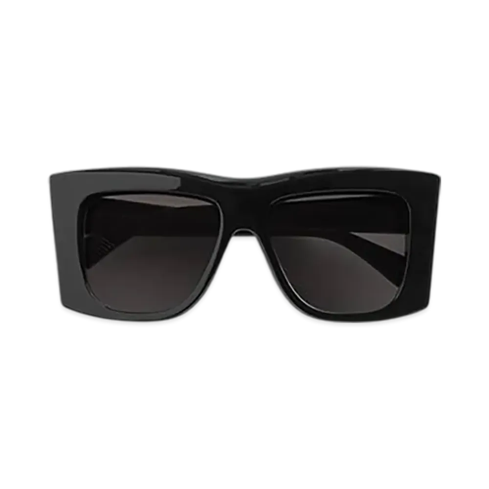 Bottega Veneta Visor Recycled Acetate Square Sunglasses "Black/Gray"