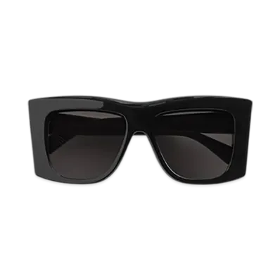 Bottega Veneta Visor Recycled Acetate Square Sunglasses "Black/Gray"