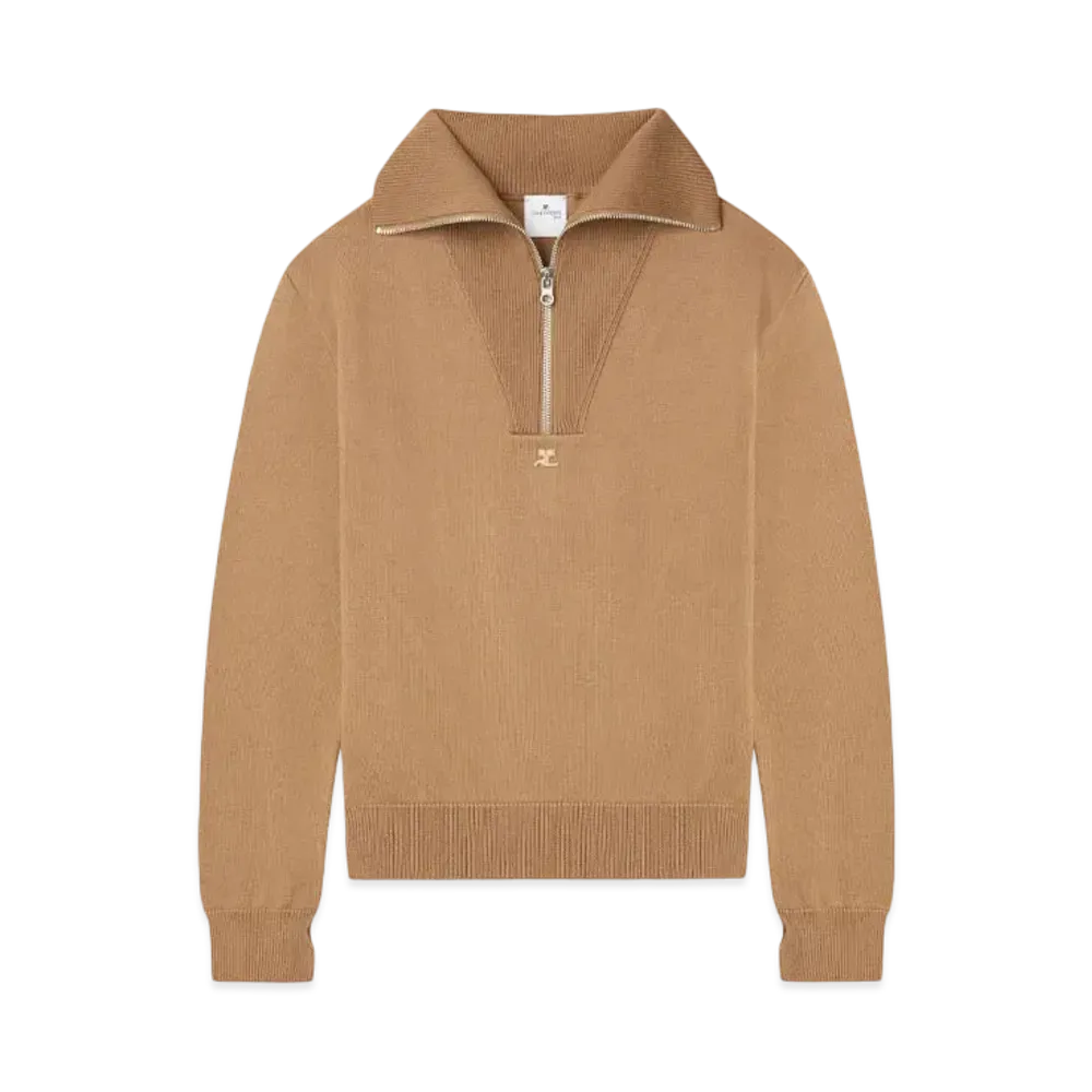 Courreges Trucker Wool Sweater "Toffee"