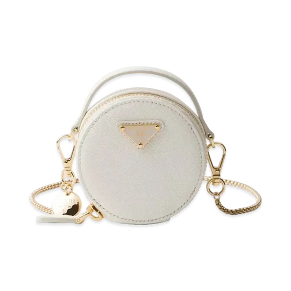 PRADA Saffiano Leather Mini Pouch "White"