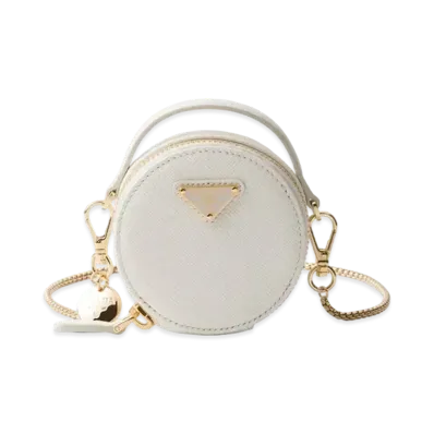 PRADA Saffiano Leather Mini Pouch "White"