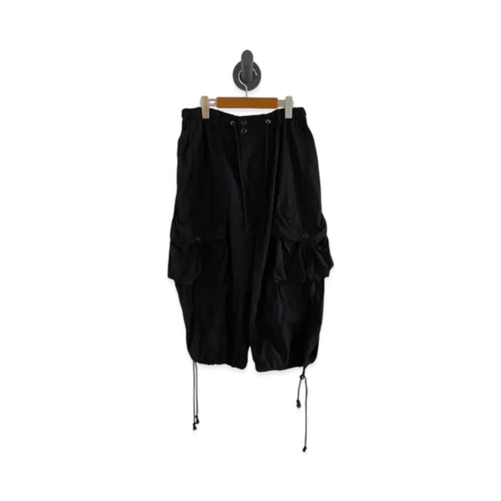 Yohji Yamamoto Wool/Polyester Gabardine Balloon Pants "Black"