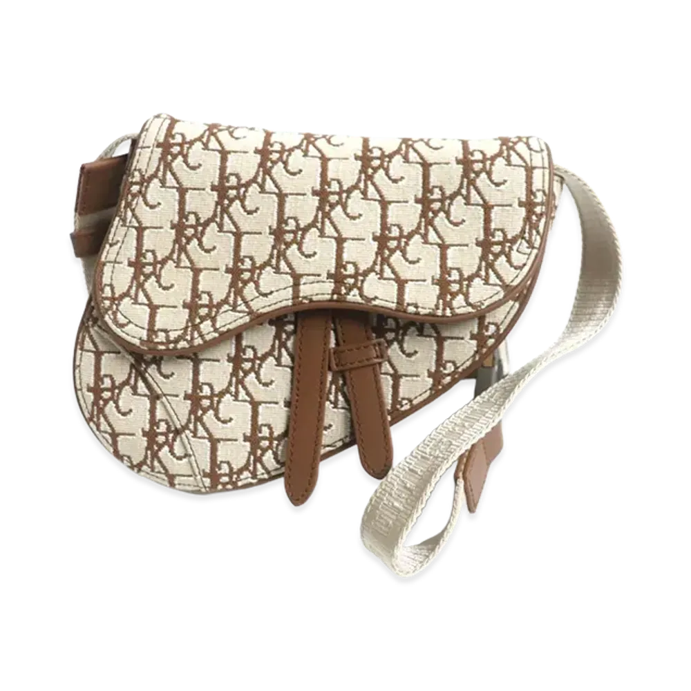 Dior x Cactus Jack Oblique Jacquard Mini Saddle Bag "Coffee"