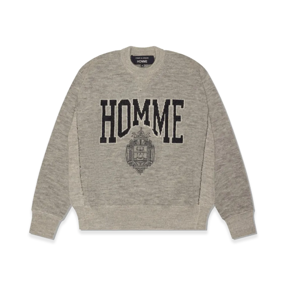 COMME des GARCONS HOMME Wool Jacquard Pigment Print Knitwear "Grey"