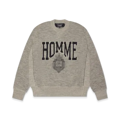 COMME des GARCONS HOMME Wool Jacquard Pigment Print Knitwear "Grey"
