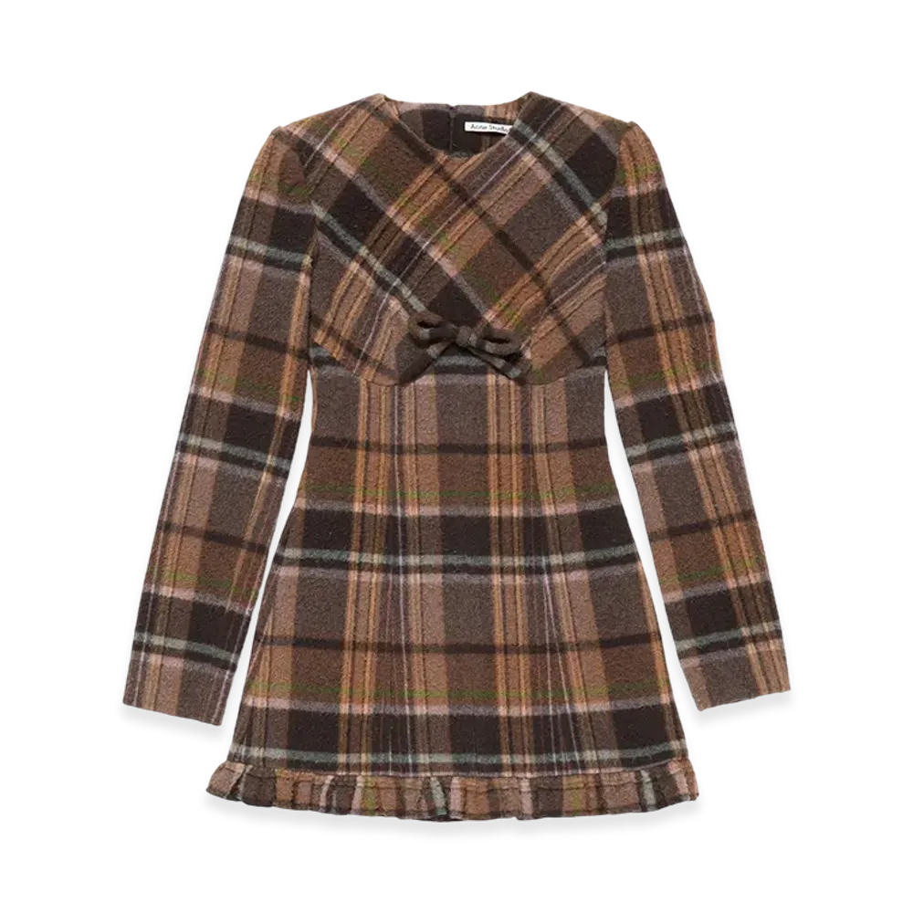 Acne Studios Wool Mini Dress "Multi Brown"