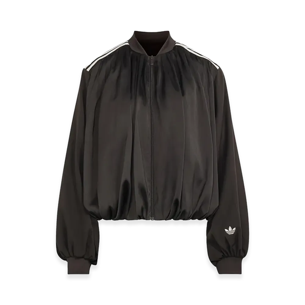 adidas Women's Satin Pleated Track Top "Night Brown"