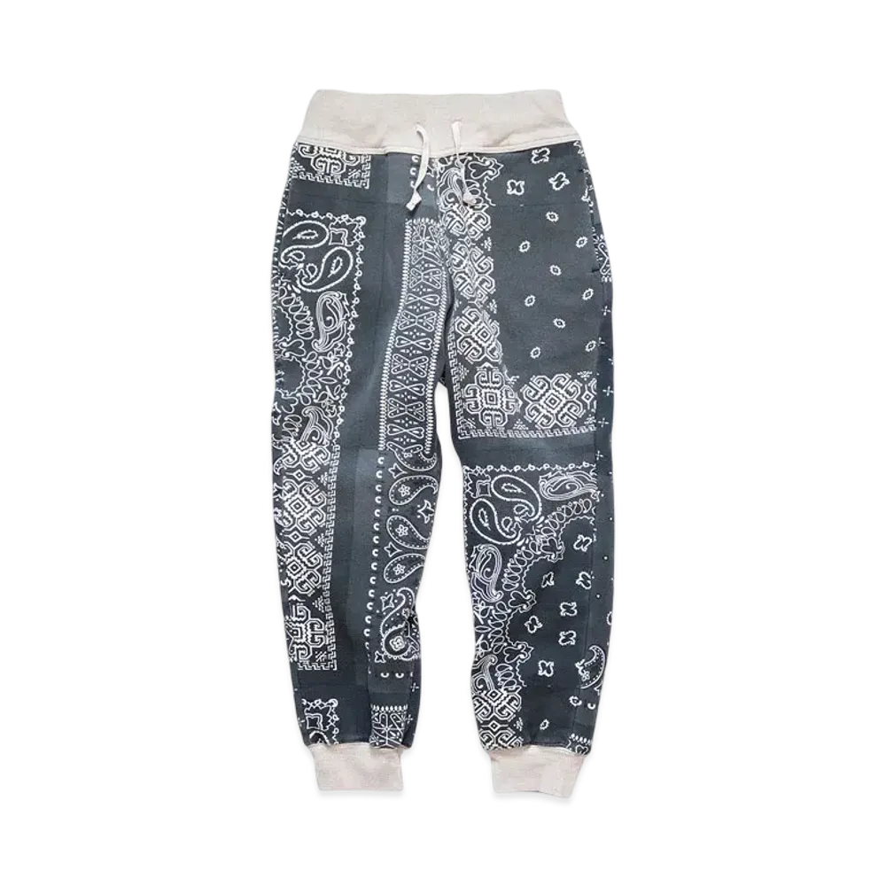 KAPITAL Fleece Bandana Sweat Ribs Pants "Black"
