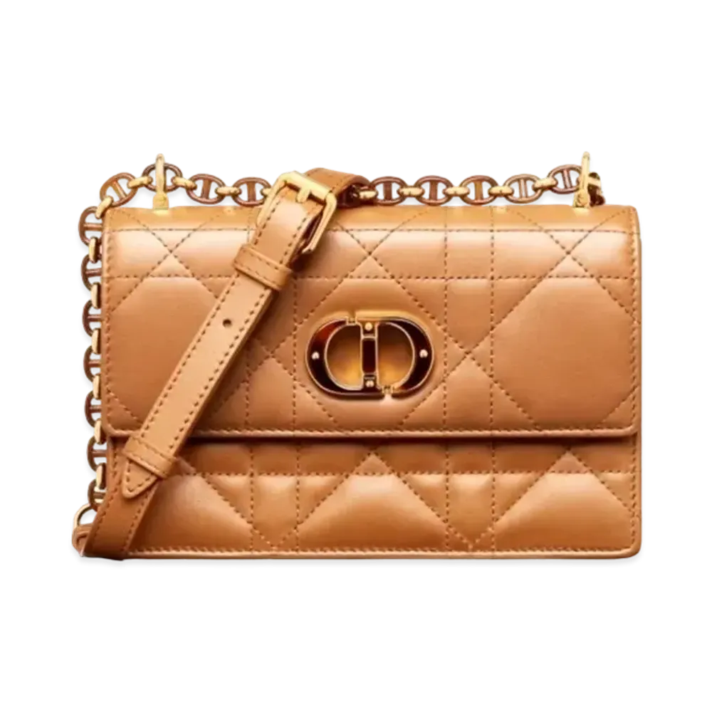 Dior Miss Caro Mini Bag Saddle Macro Cannage Calfskin "Golden"