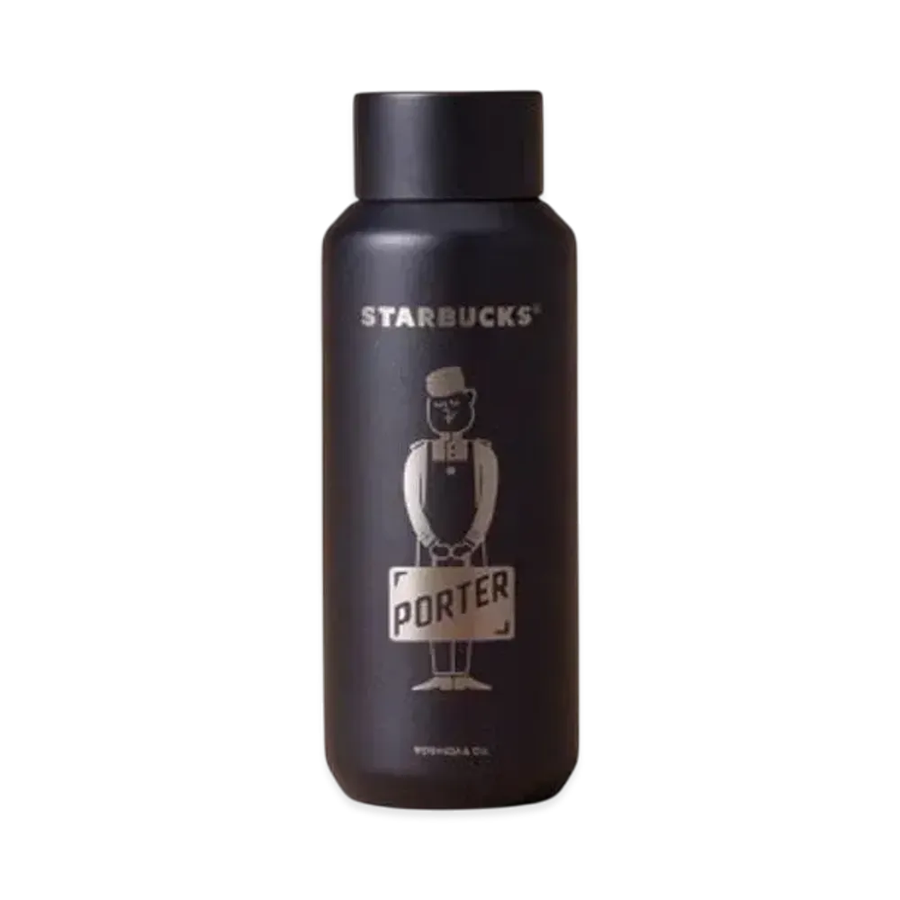 PORTER x STARBUCKS Recycled Stainless Bottle 355ml "Matte Black"