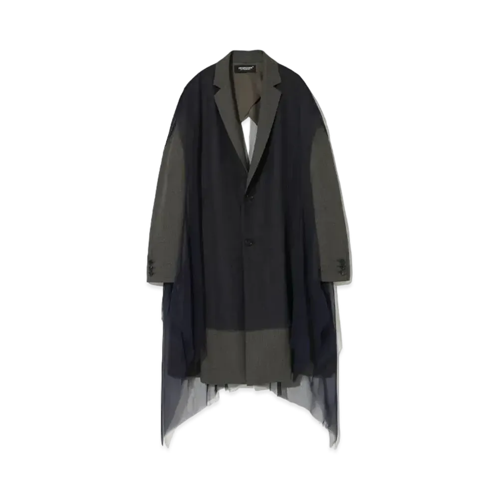 UNDERCOVER Wool Blend Herringbone Jacket "Gray Beige"