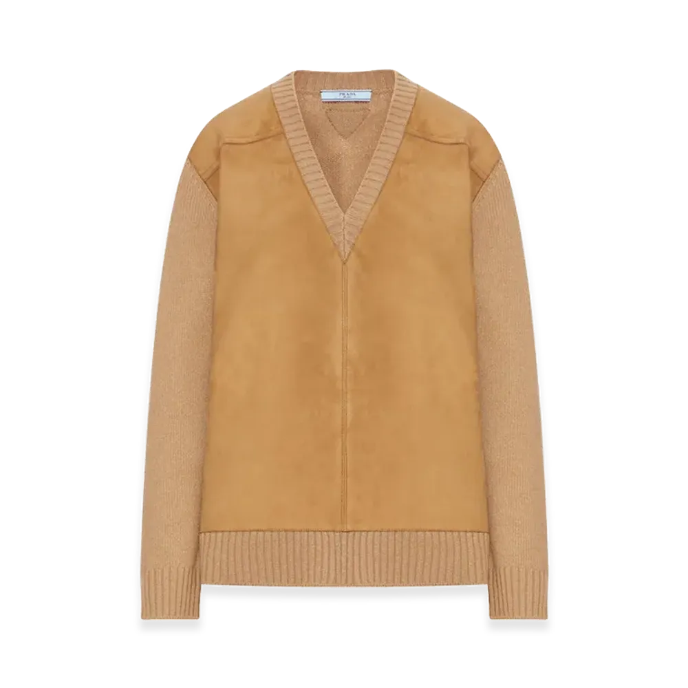 PRADA Women's Suede Sweater "Brown"