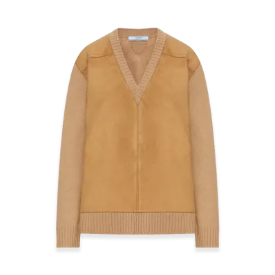 PRADA Women's Suede Sweater "Brown"