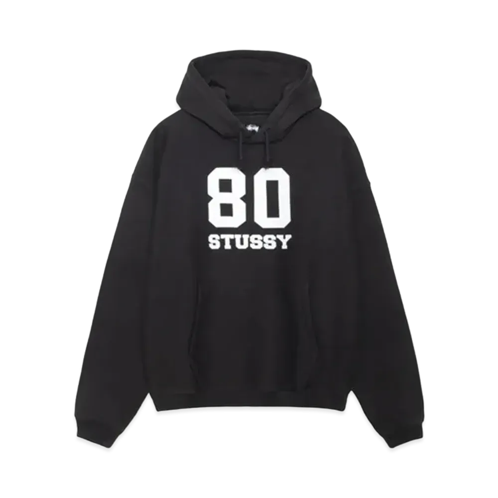 Stussy 80 Relaxed Hood Crew "Washed Black"