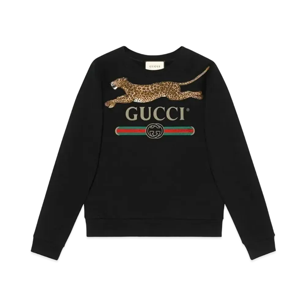 GUCCI Leopard Logo Sweatshirt "Black"