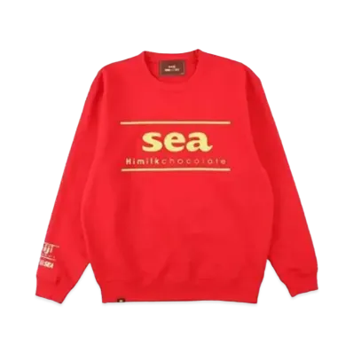 WIND AND SEA x meiji Crew Neck Sweat "Hi Milk Chocolate"