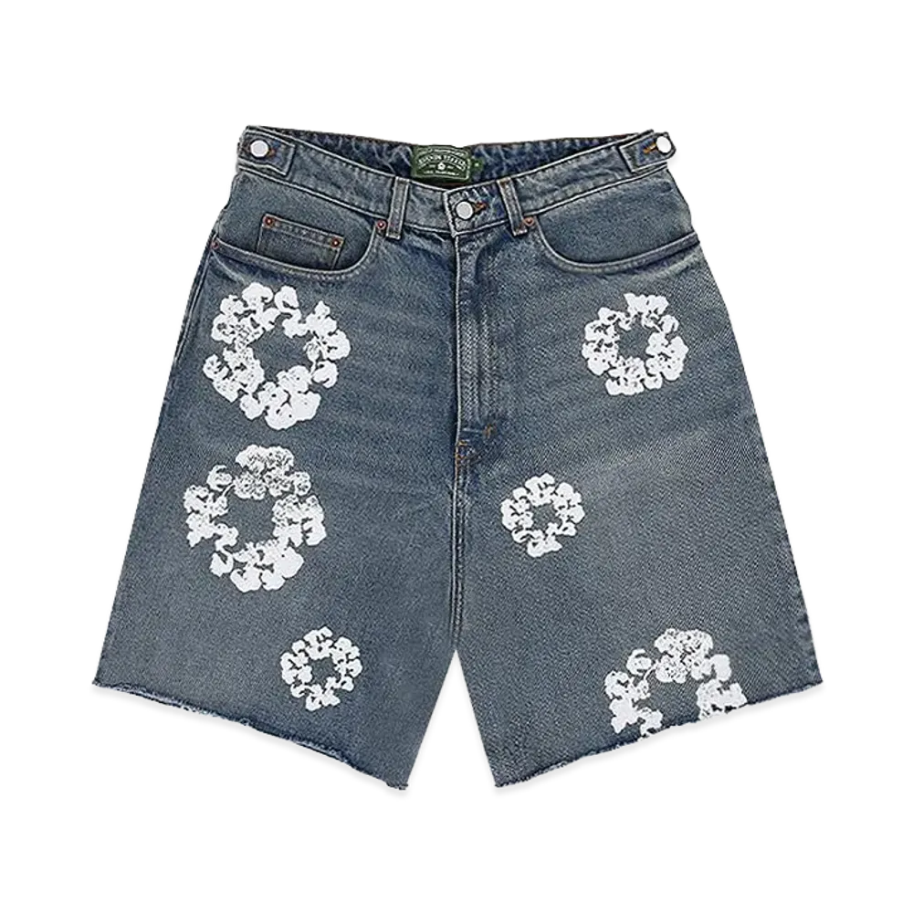 DENIM TEARS Cotton Wreath Denim Shorts "Indigo"