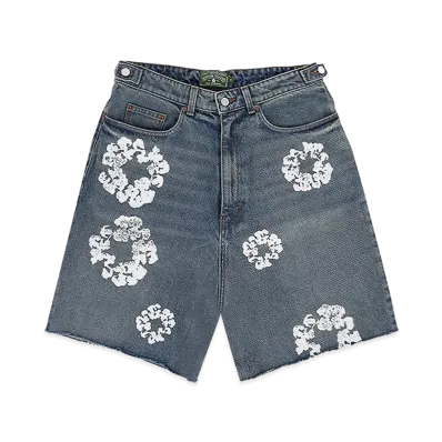 DENIM TEARS Cotton Wreath Denim Shorts "Indigo"