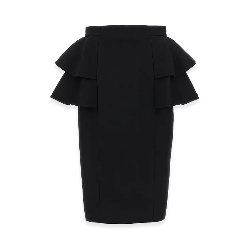 Valentino Garavani Women's Crepe Couture Skirt "Black"