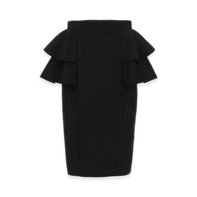 Valentino Garavani Women's Crepe Couture Skirt "Black"