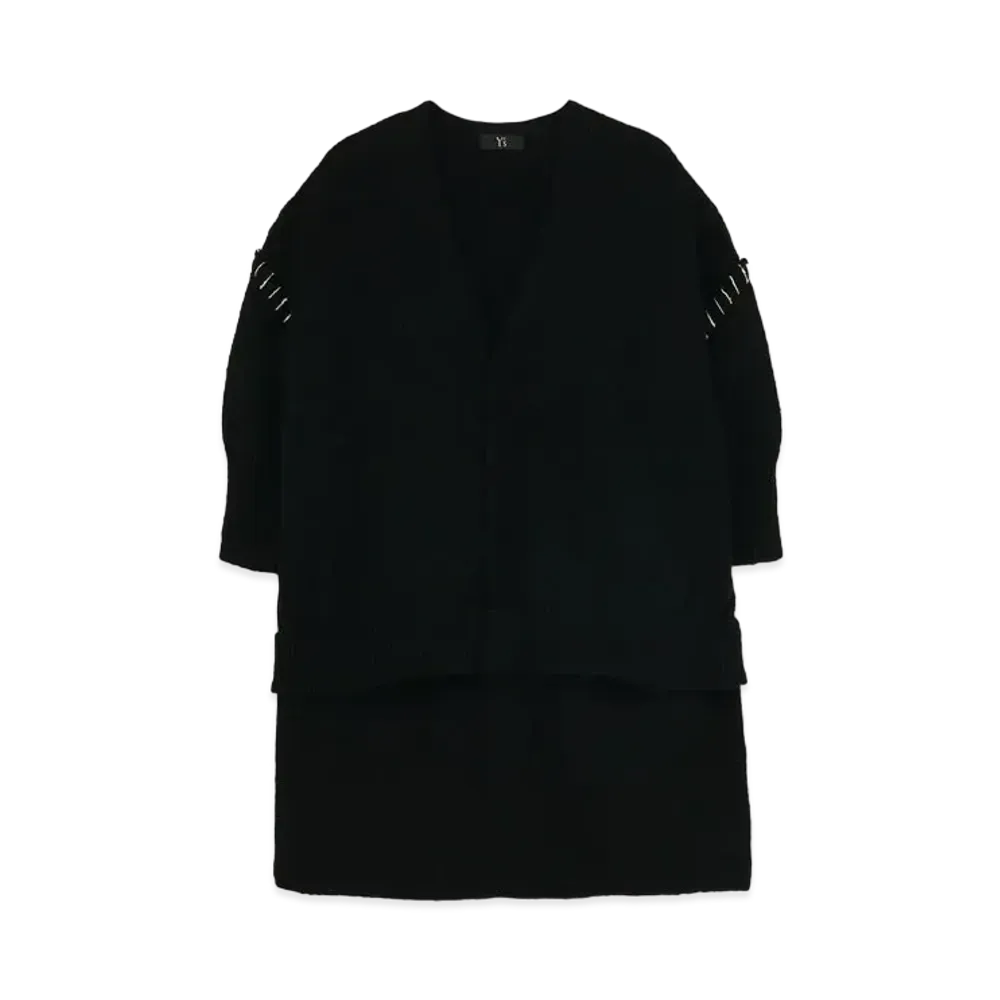 Yohji Yamamoto Y's WOOL PLAIN STITCH HAND STITCH DOUBLE HEM BIG SHORT CD "Black"