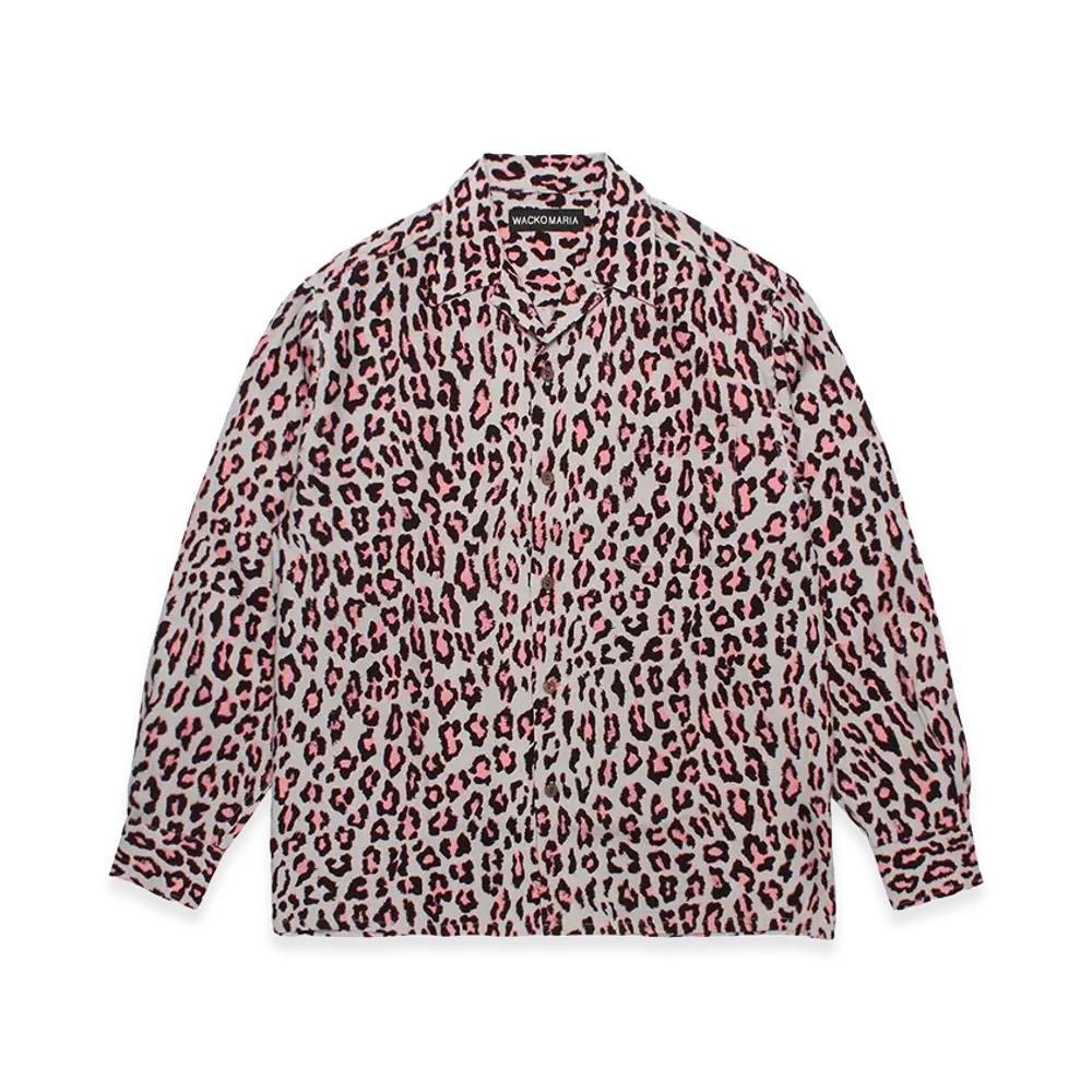 WACKO MARIA Leopard Open Collar Shirt "Gray"