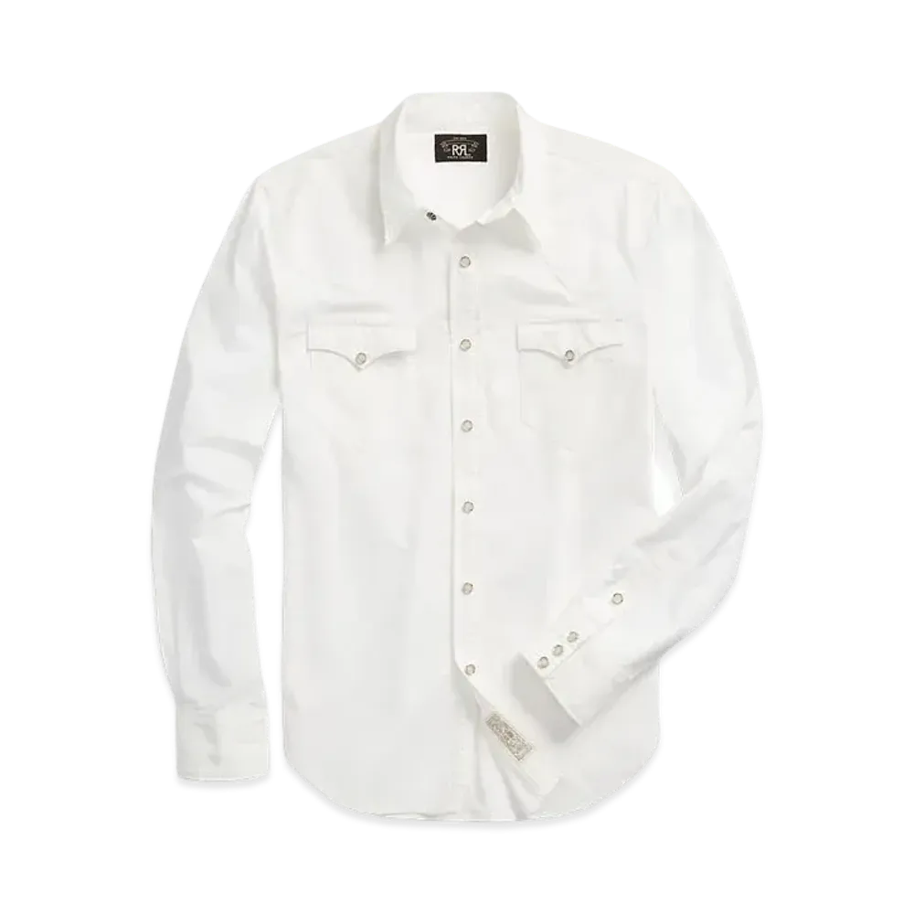 RRL Ralph Lauren Slim Fit Poplin Western Shirt "White"