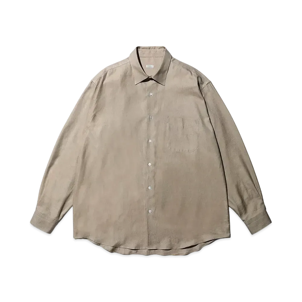 A.PRESSE Giza Oxford Regular Collar Shirt "Beige"