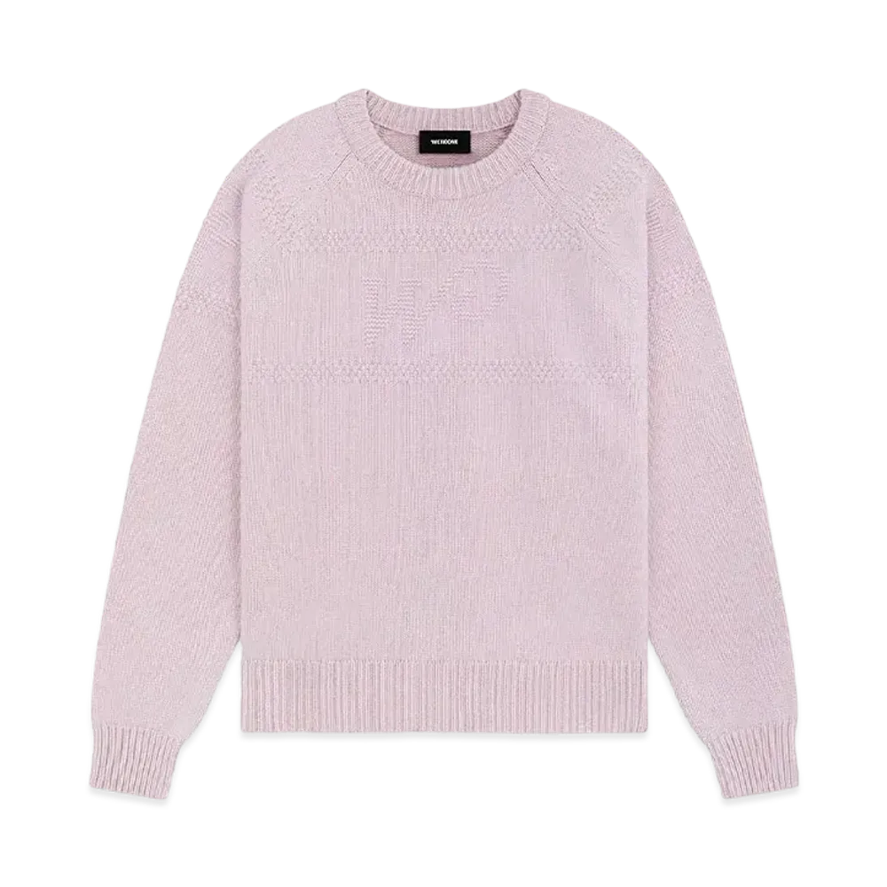 WE11DONE Cable Knit Sweater "Light Pink"