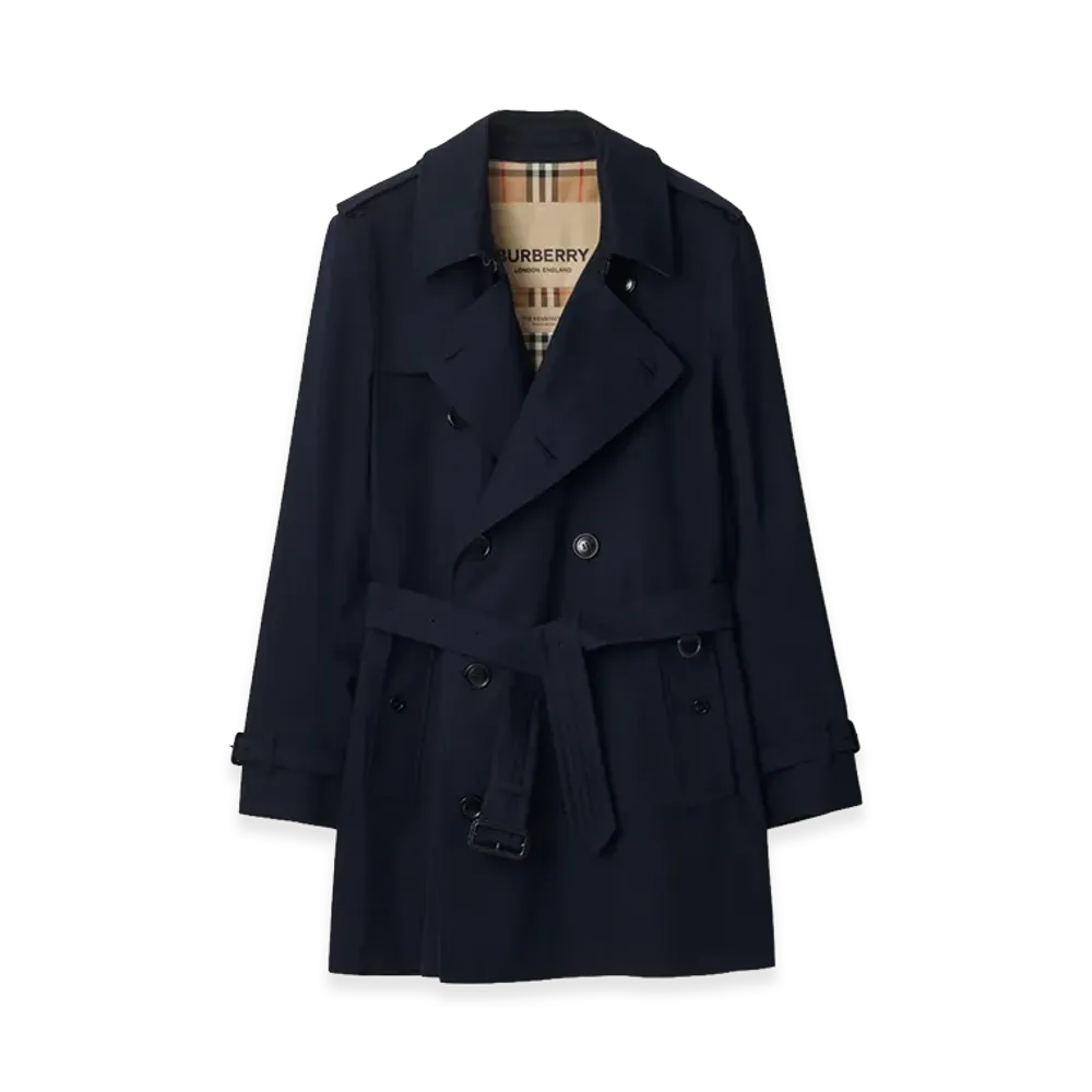 Burberry Short Kensington Heritage Trench Coat "Coal Blue"
