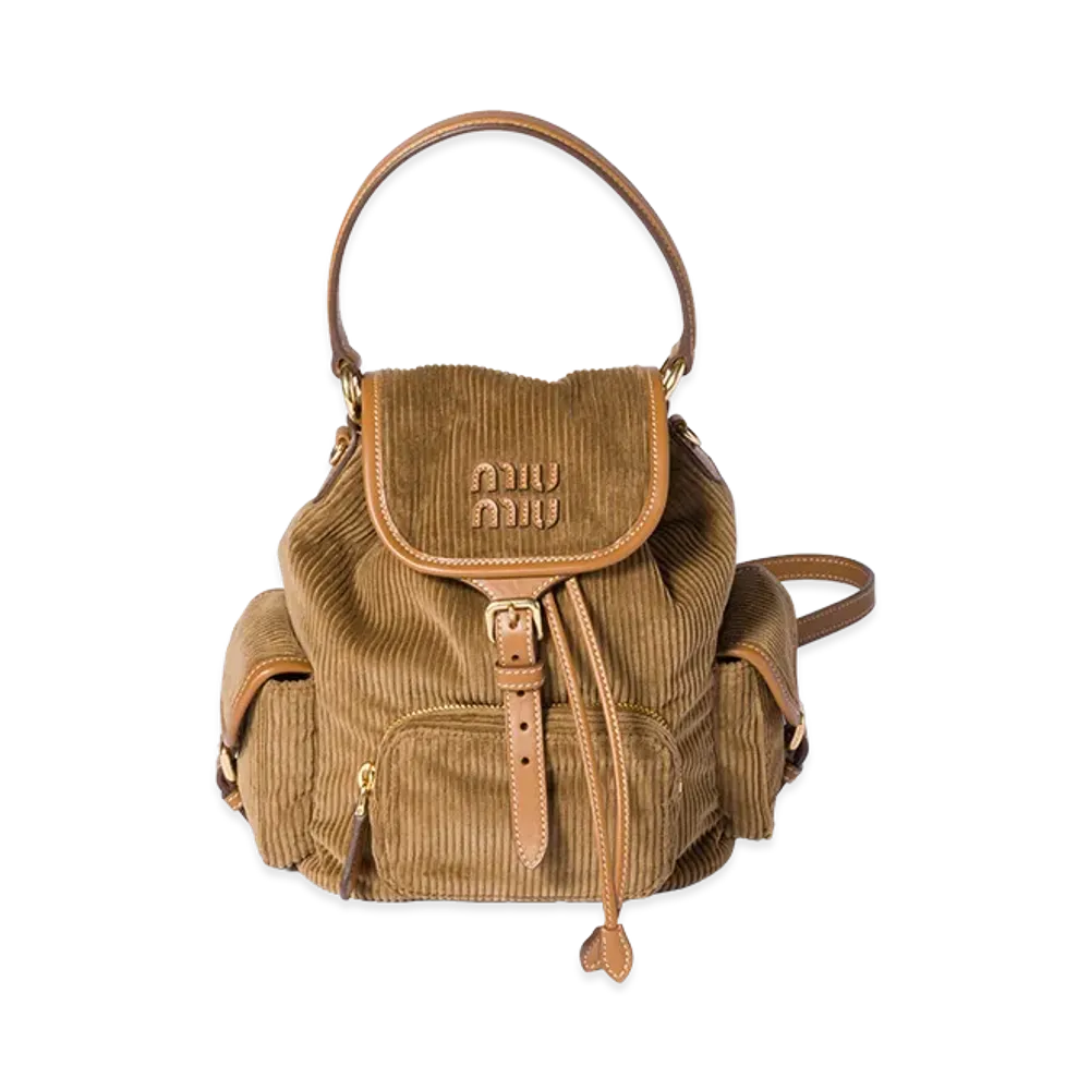 MIU MIU Corduroy Backpack "Cinnamon"