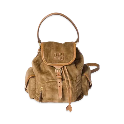 MIU MIU Corduroy Backpack "Cinnamon"