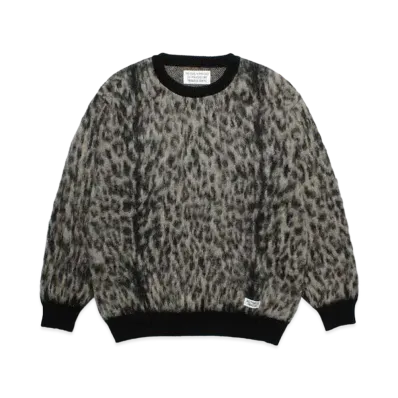 WACKO MARIA Mohair Knit Jacquard Sweater "Gray"