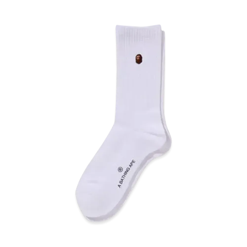 A BATHING APE One Point Socks "White"