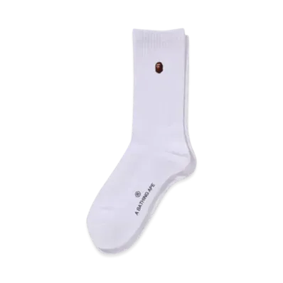 A BATHING APE One Point Socks "White"