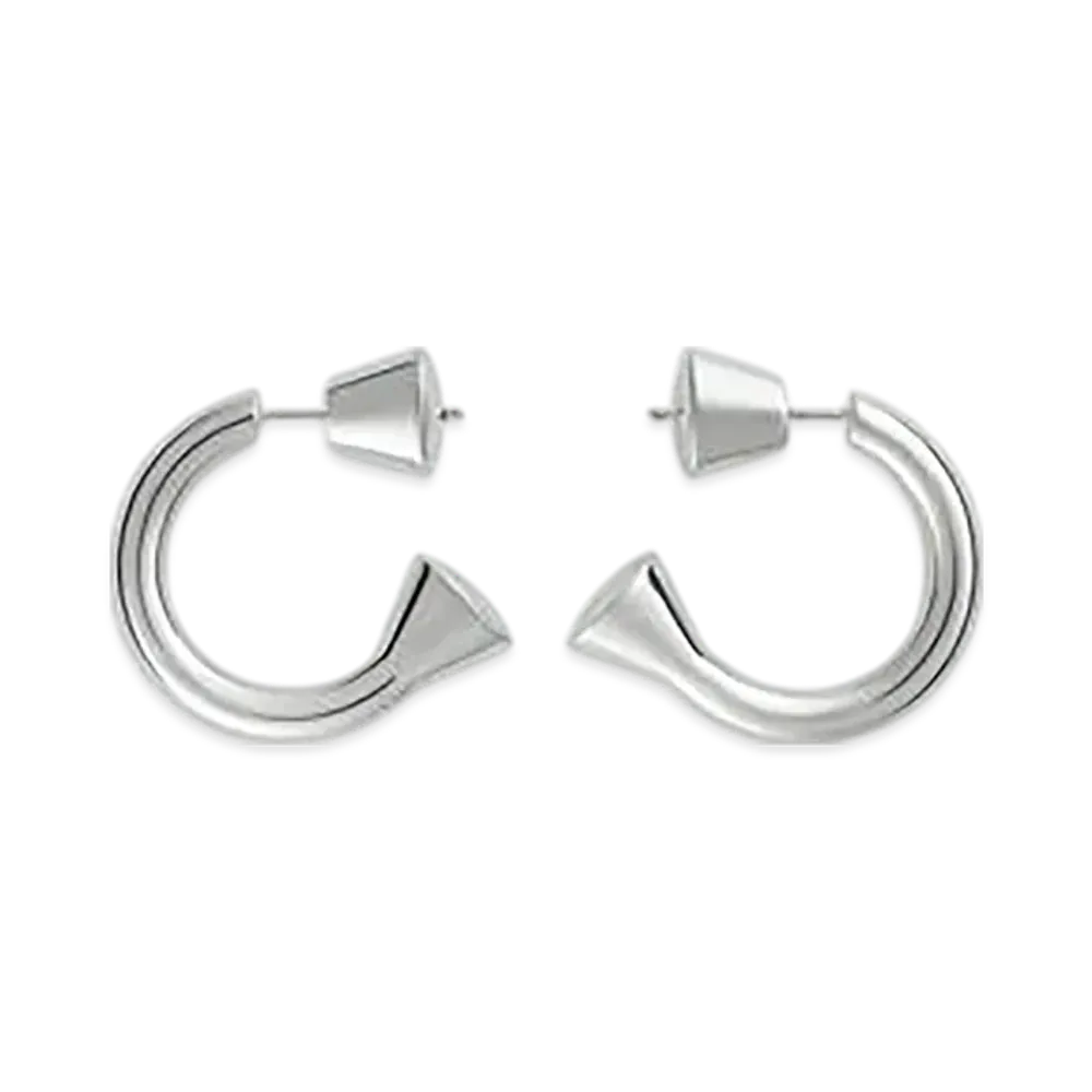 Bottega Veneta Ellipse Hoop Earrings "Silver"