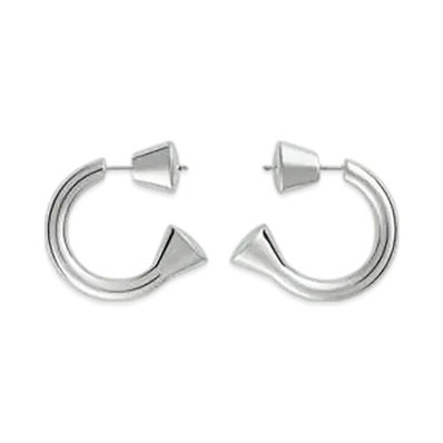 Bottega Veneta Ellipse Hoop Earrings "Silver"