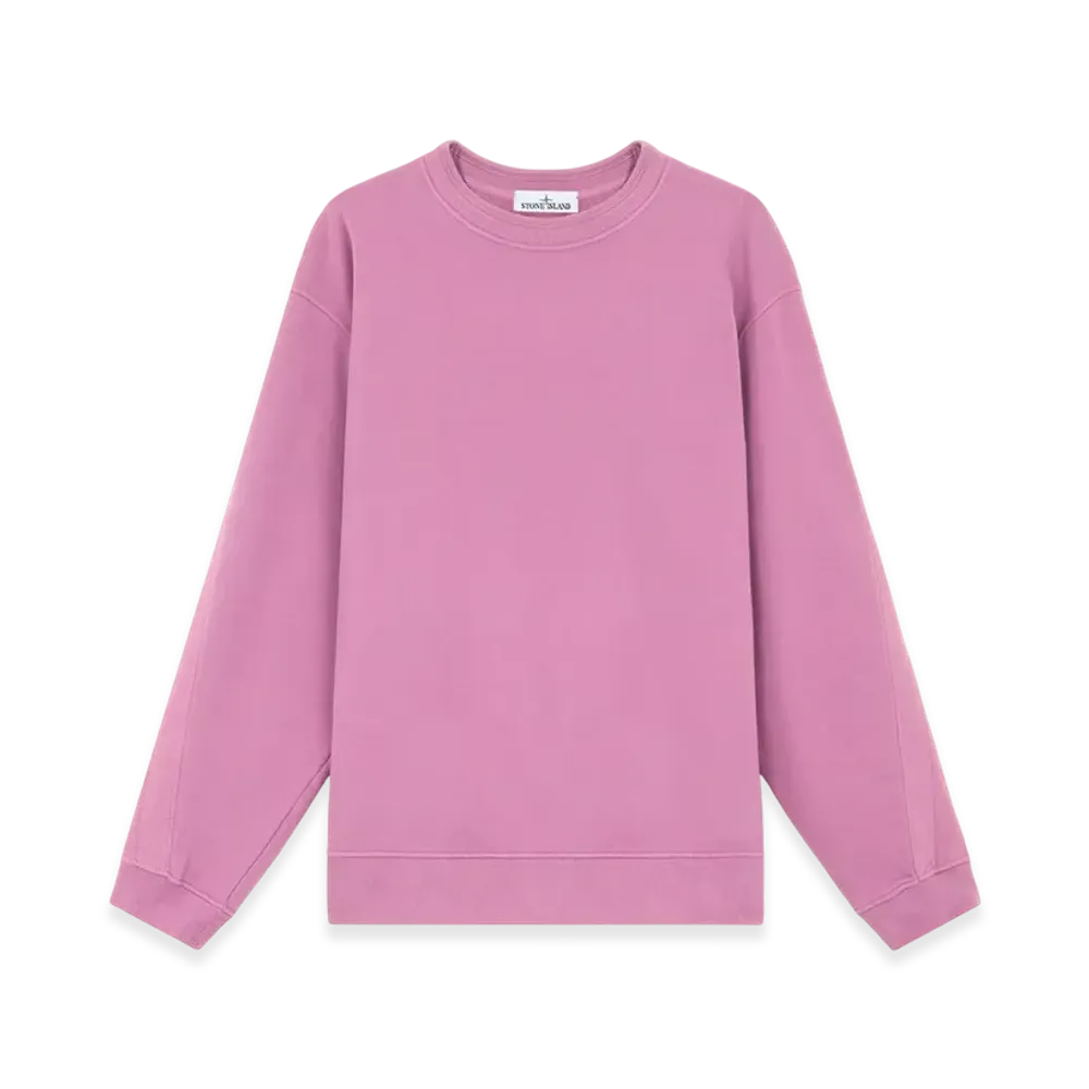 Stone Island 61620 Brushed Organic Cotton Fleece Oversized Fit Crewneck Sweatshirt - 24FW "Onion Rose"
